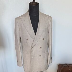 Suitsupply Tan Double-Breasted Jacket